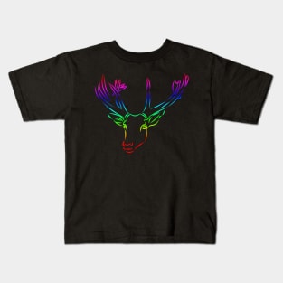 deer in the colors of the rainbow Kids T-Shirt